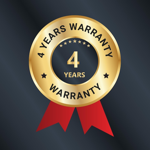4 years warranty vector trust badge logo