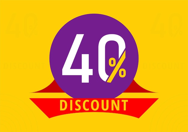 40 discount sale tag vector badge template