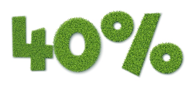 40 figures with grass texture Seasonal sale Banner for advertising