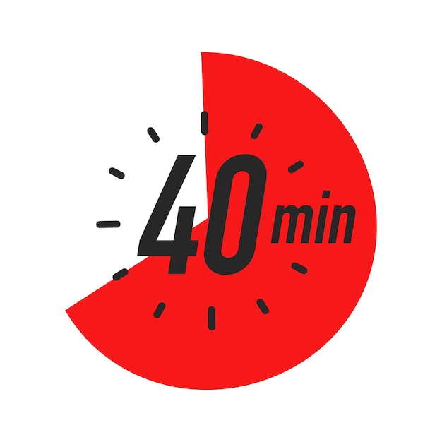 Vector 40 minutes timer symbol color style