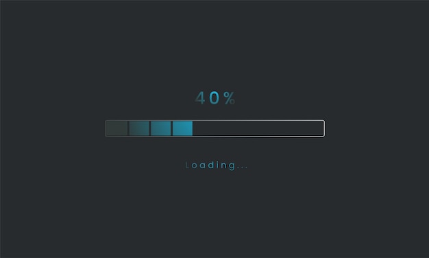 Vector 40 percent futuristic dark blue progress loading bar loading bar process of indicators