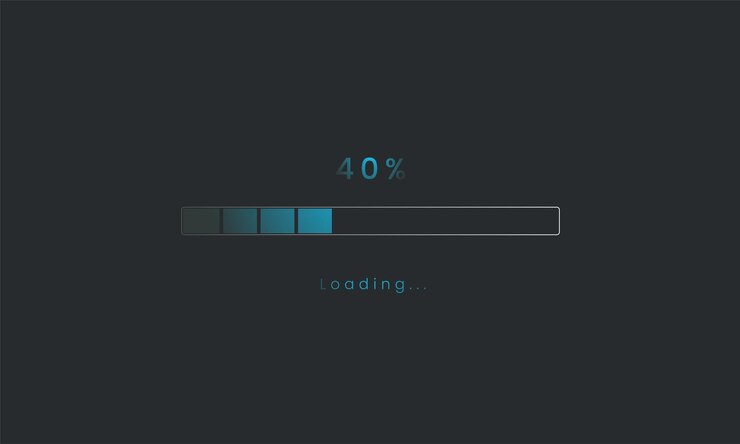 Vector 40 percent futuristic dark blue progress loading bar loading bar process of indicators