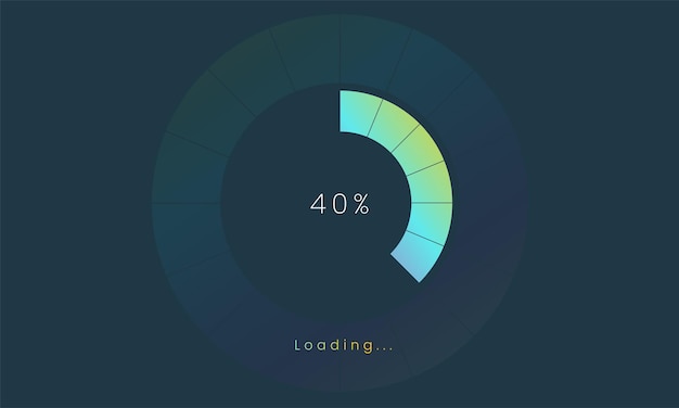 40% ローディング ユーザー インターフェイス 未来的なローディング アイコン カラフルなローディング タップ メニュー UI の使用