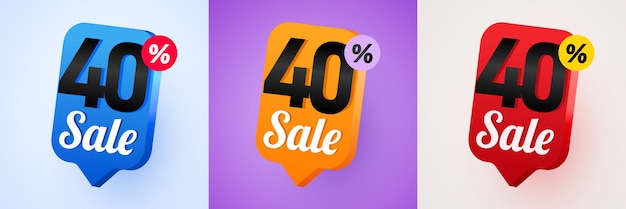 Vettore sconto del 40% sulla composizione creativa mega sale