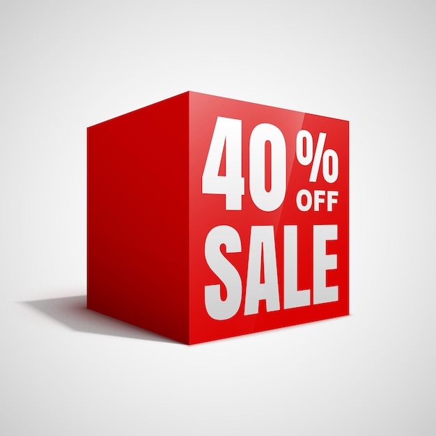 40 percent off sale red cube