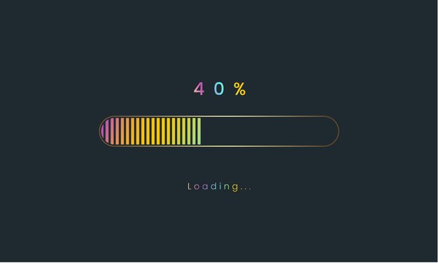 40 percent rainbow downloading bar loading bar banner for user interface colorful Futuristic.