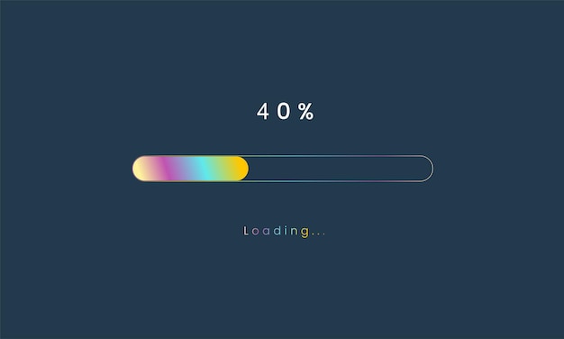 40 percent rainbow loading bar upload user interface colorful Futuristic loading symbol