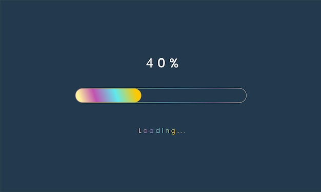 40 procent regenboog laadbalk upload gebruikersinterface kleurrijk futuristisch laadsymbool