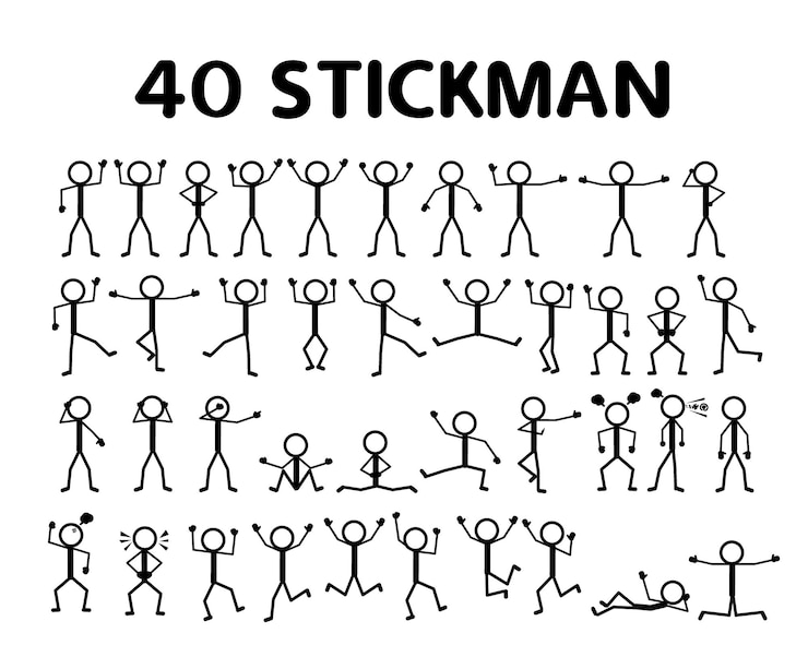Vector 40 stok man set pictogram stok figuur