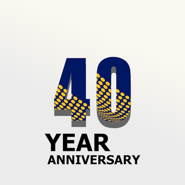 Vettore 40 anni anniversario logo modello vettoriale design illustrazione elegante