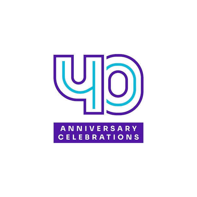 Vector 40 years anniversary celebrations logo concept