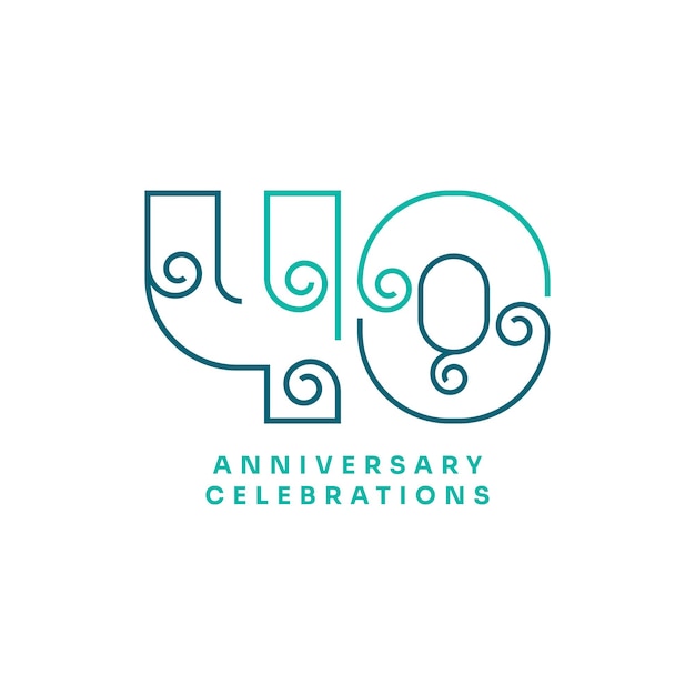 Вектор Концепция логотипа празднования 40-летия