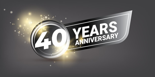 40 anni anniversario emblema anniversario distintivo o modello di progettazione banner