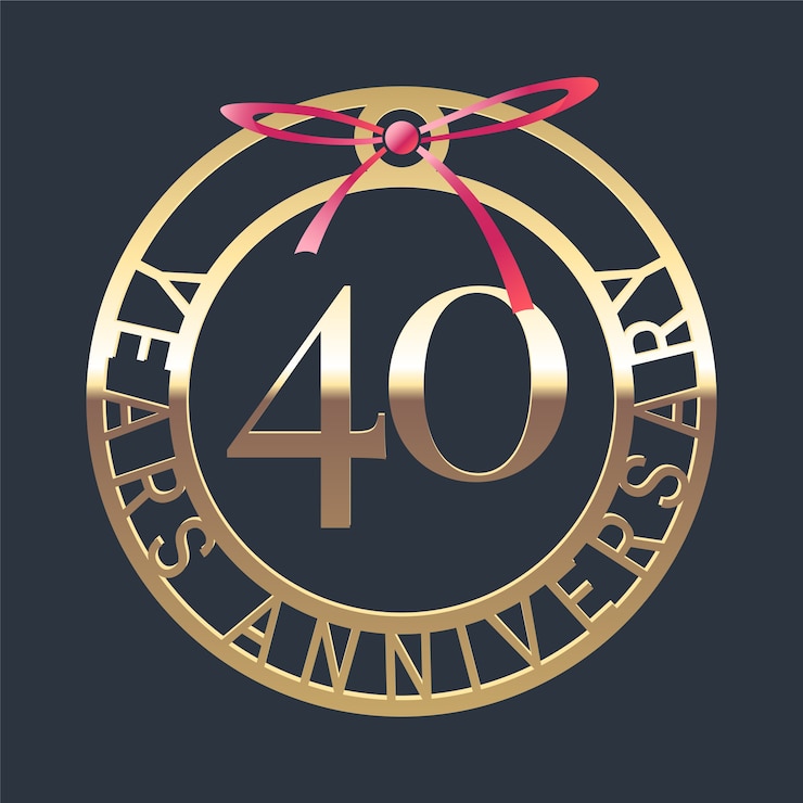 Вектор золотая медаль 40 лет