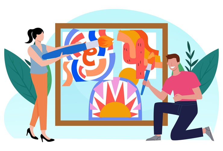 Vector 4000 modern art concept illustration