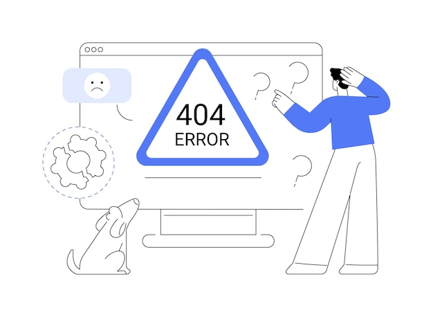 Вектор 404 ошибка абстрактная концептуальная векторная иллюстрация