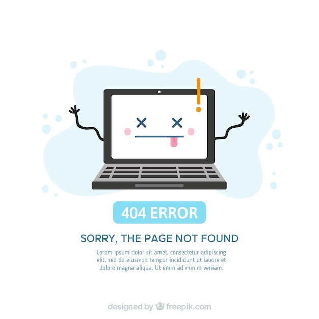 Concetto di errore 404 con laptop