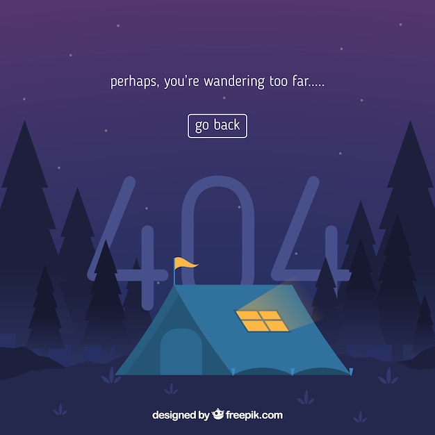 Vector 404 error concept with tent