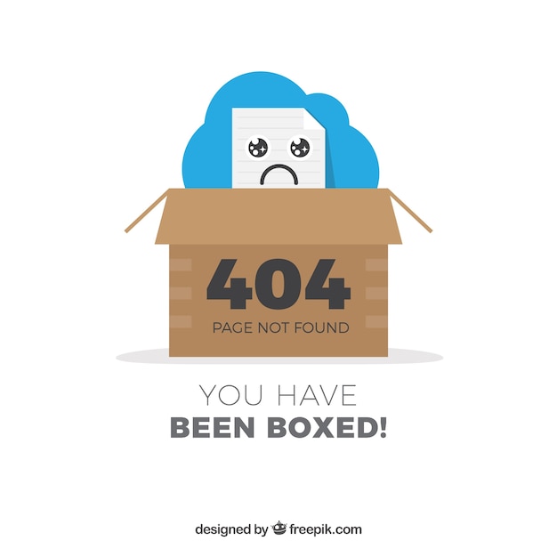 Vector 404 error design with box