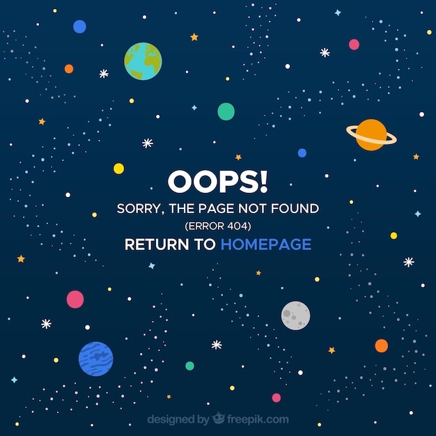 404 error design with space