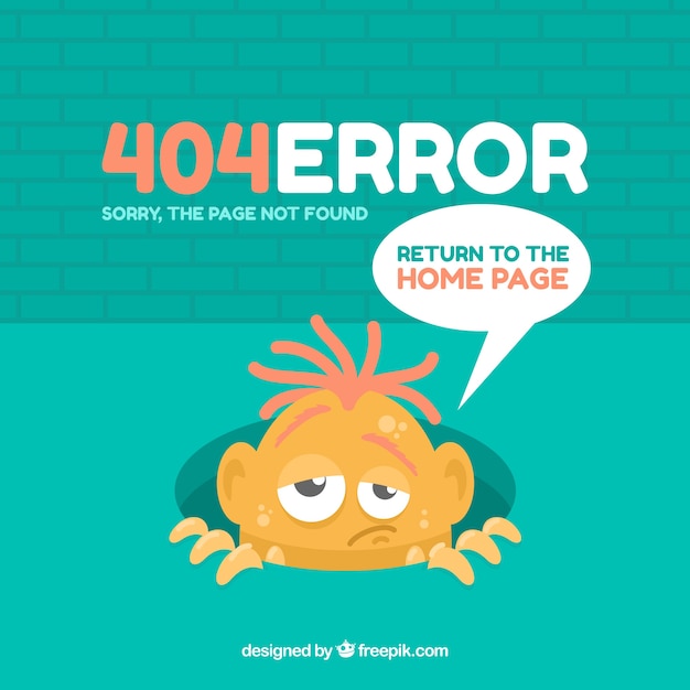 404 error design with strange monster