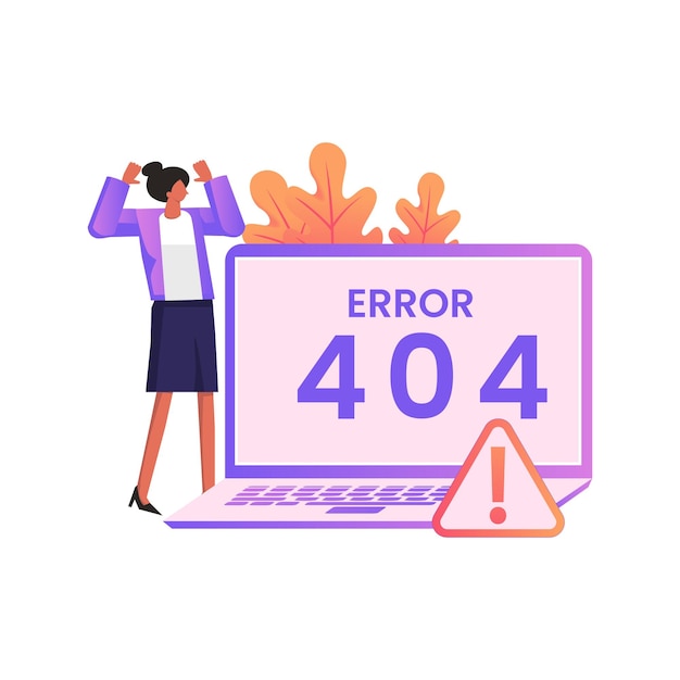 Vector 404 error flat style illustration design