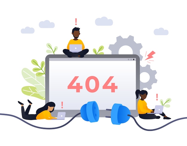 Vector 404 error page design concept