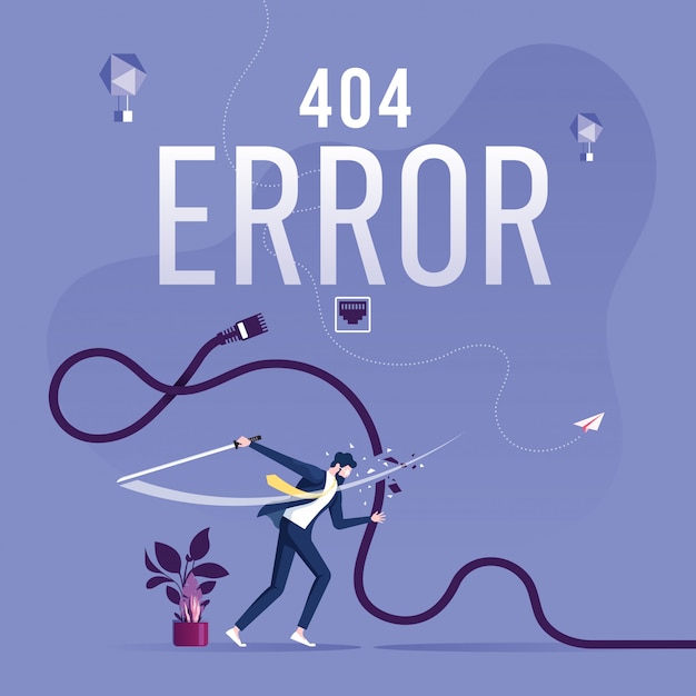 Vector 404 error page or file not found for web page