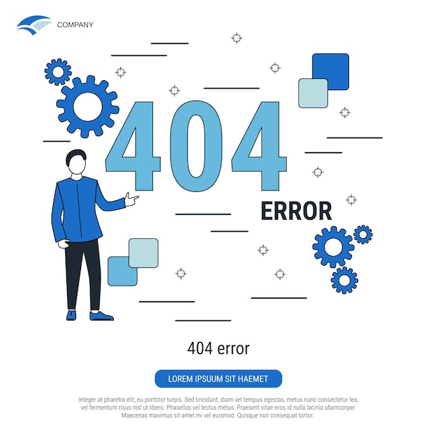 404 error page flat contour style vector concept illustration