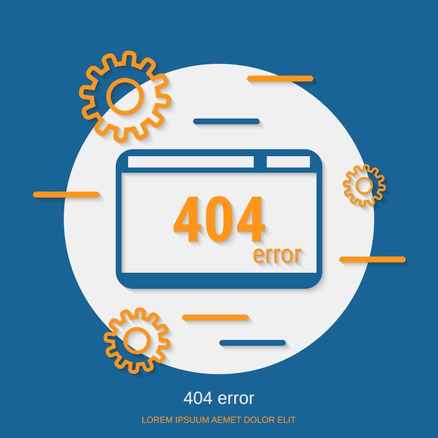 Vector 404 error page flat design style vector concept illustration