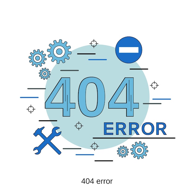 404 error page flat design style vector concept illustration