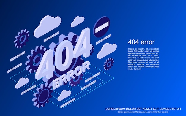 404 error page flat isometric vector concept illustration