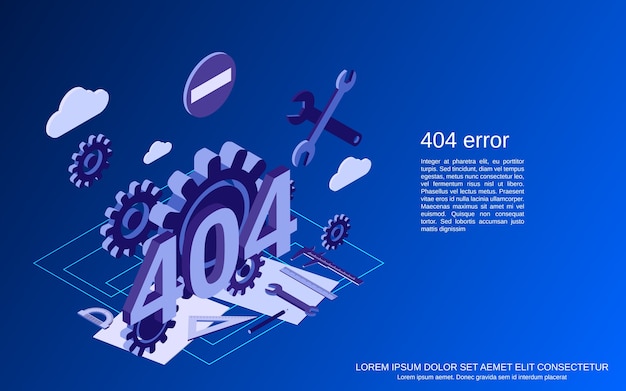 404 error page flat isometric