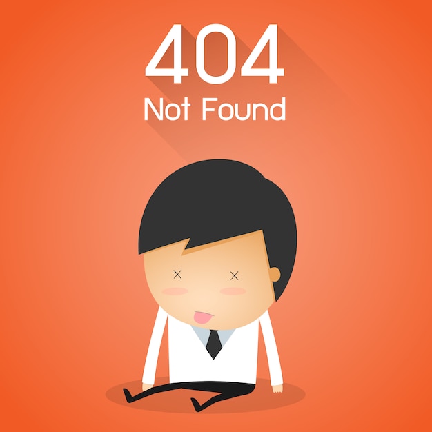 404 error page not found. businessman fail concept.