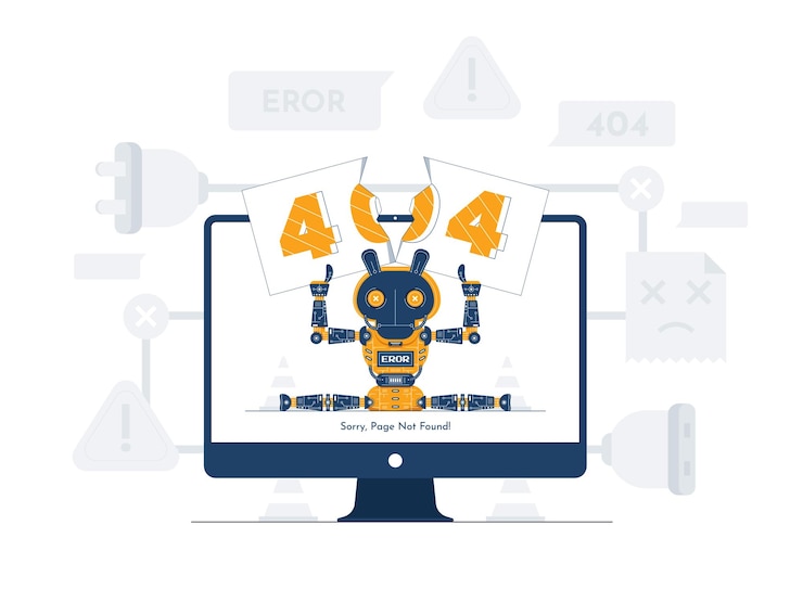 Vector 404 error page not found concept illustration