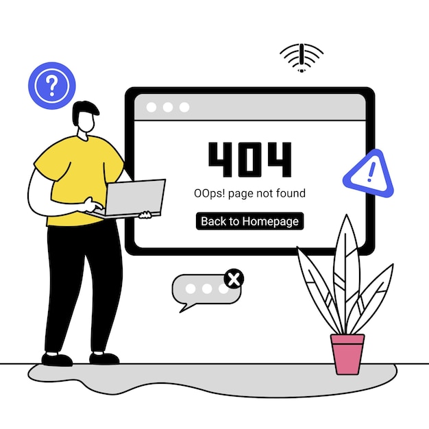오류 404 페이지 일러스트레이션