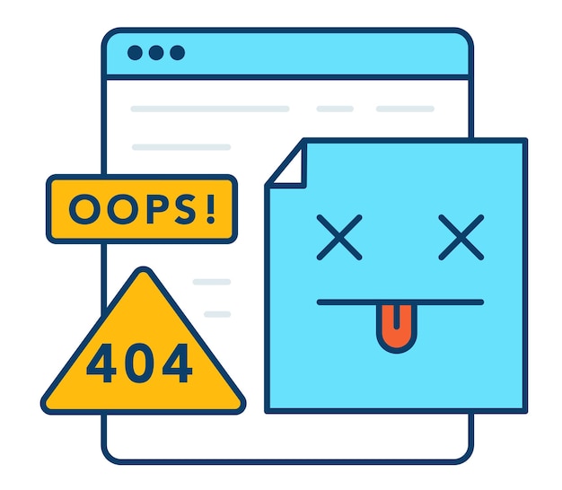 ベクトル 404 エラー ページが見つかりません感嘆符のベクトル図が付いているコンピューター モニター
