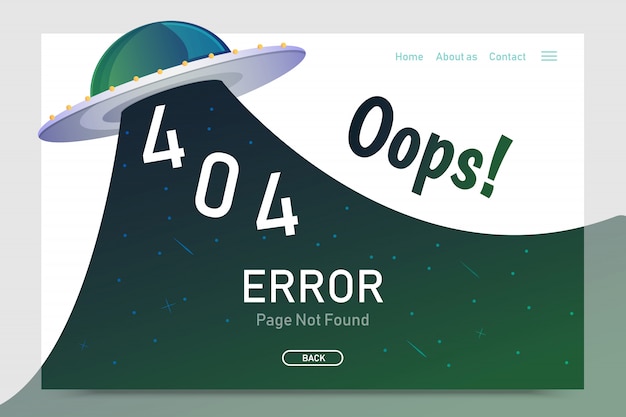 Страница ошибки 404 не найдена вектор с шаблоном графического дизайна нло для графического сайта