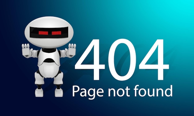 404 error pagina niet gevonden ui ux-sjabloon voor website vectorillustratie robotfout sjabloon voor webpagina met 404-fout