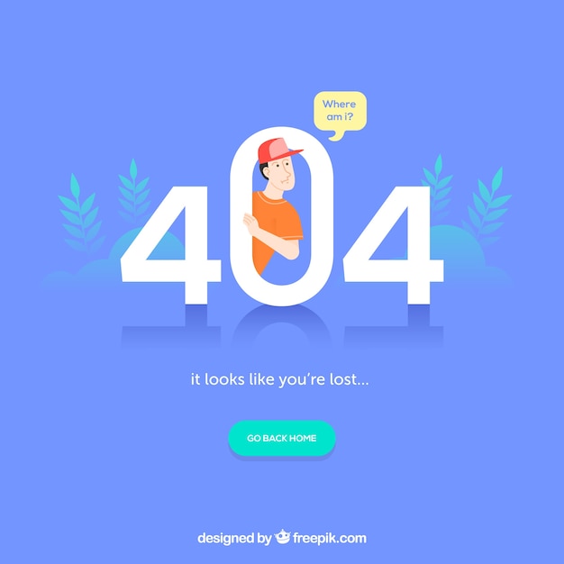 Vector 404 error template in flat style