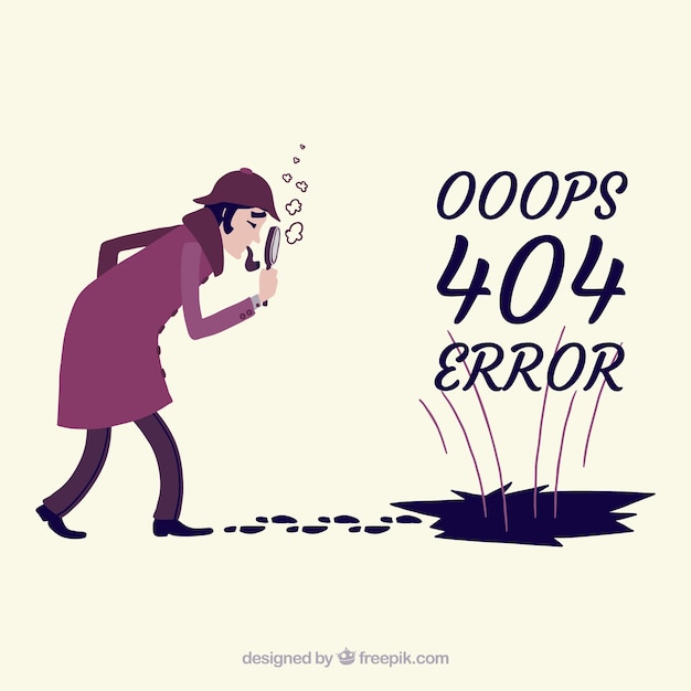 Vector 404 error template in hand drawn style