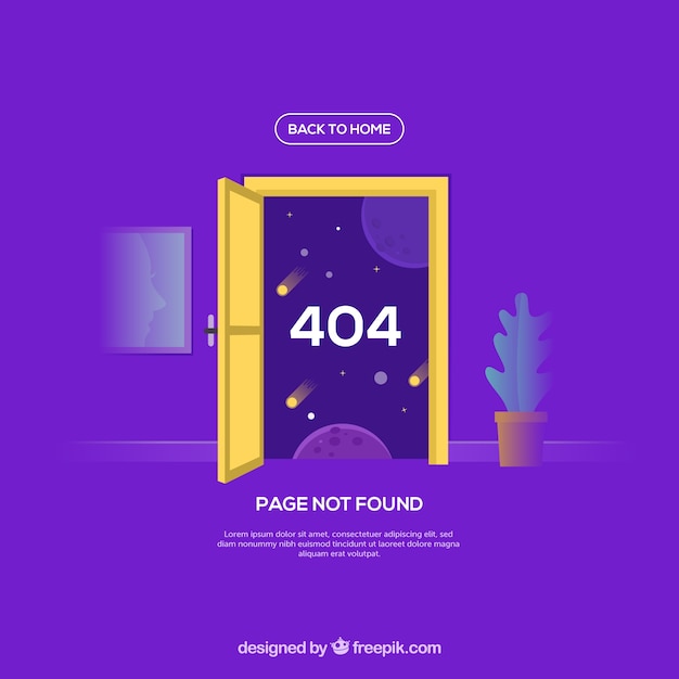 404 шаблон ошибки в плоском стиле
