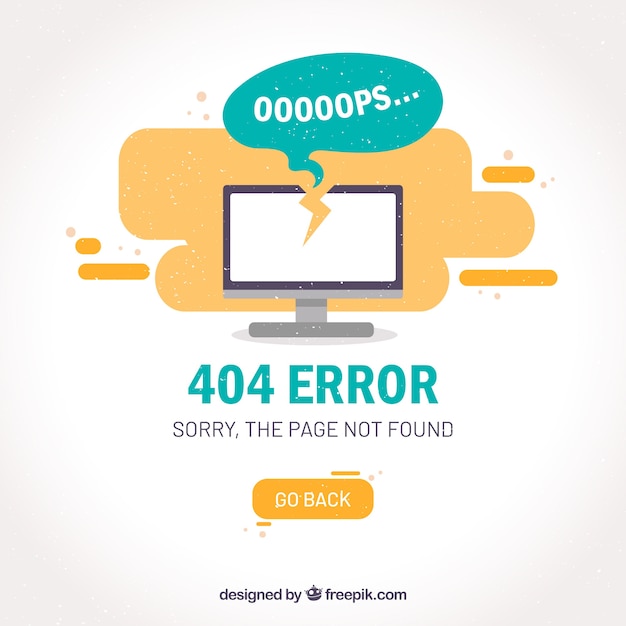 404 error template  with computer