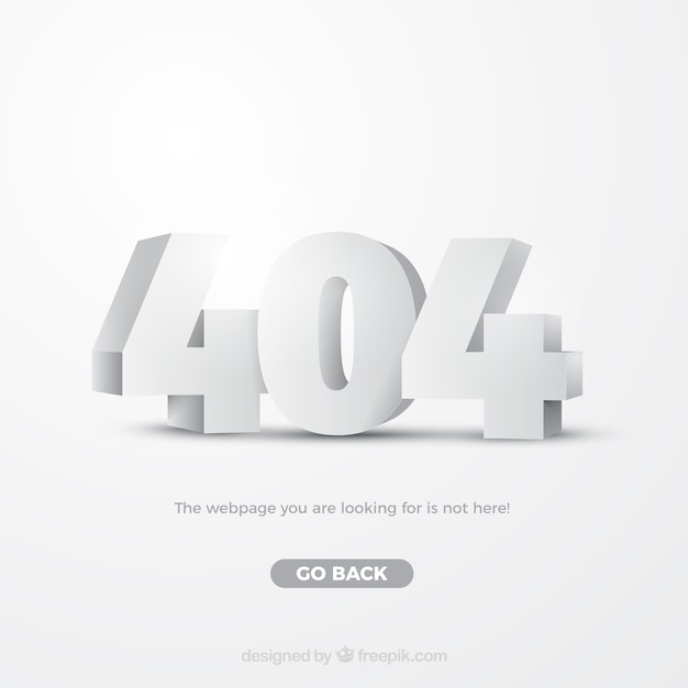 Modello web errore 404 in stile isometrico