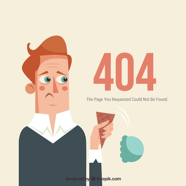 404 error web template with sad man