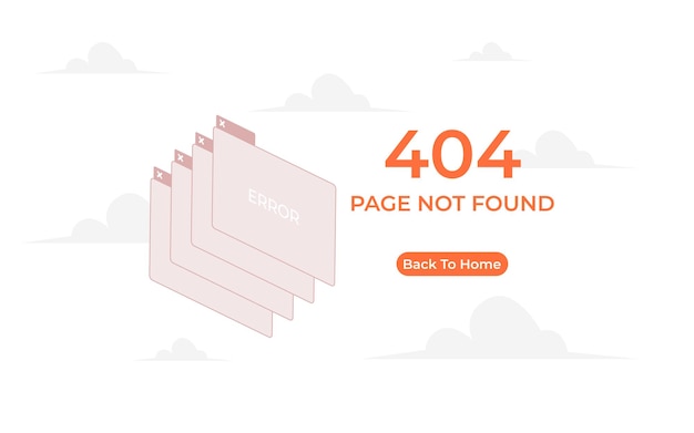 404 error with icon tab wedsite error design template for website