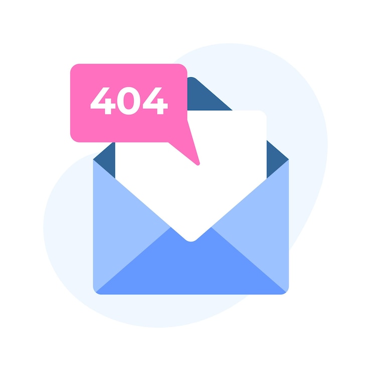Vector 404 error with mail showing concept of isometric icon of error mail