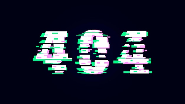 404-fout met effectglitch Abstracte digitale achtergrond met ruis