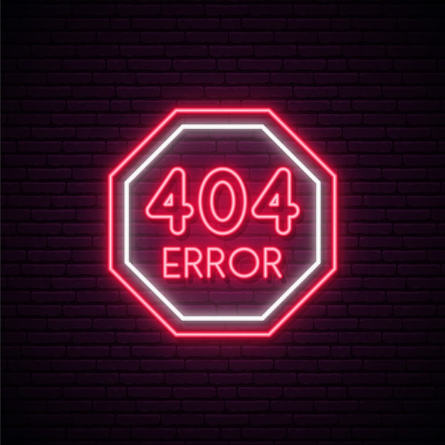 404 Fout neonreclame.