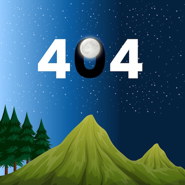 404 mountain with moon design